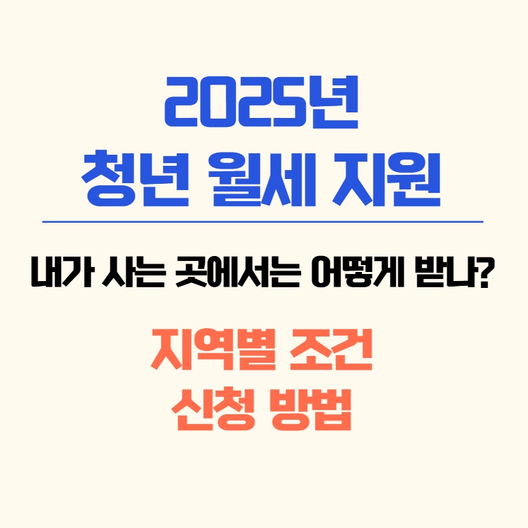 2025년 청년 월세 지원, 지역별 조건과 신청 방법 안내 이미지