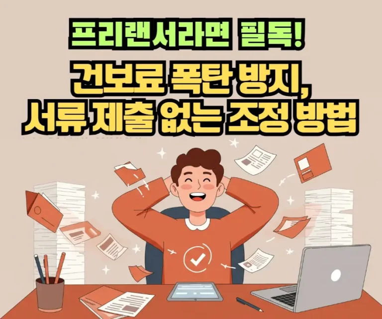프리랜서 건강보험료 조정 간소화에 대한 디지털 일러스트