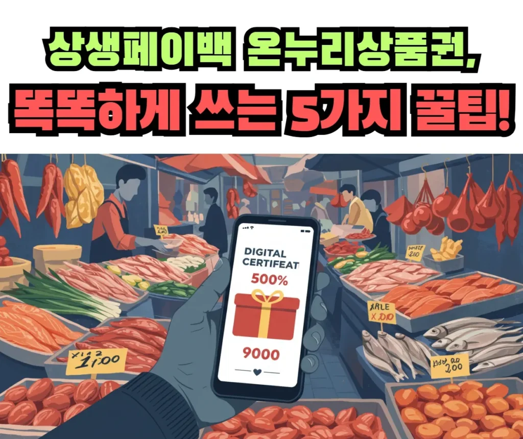 스마트폰으로 온누리상품권을 사용하는 손