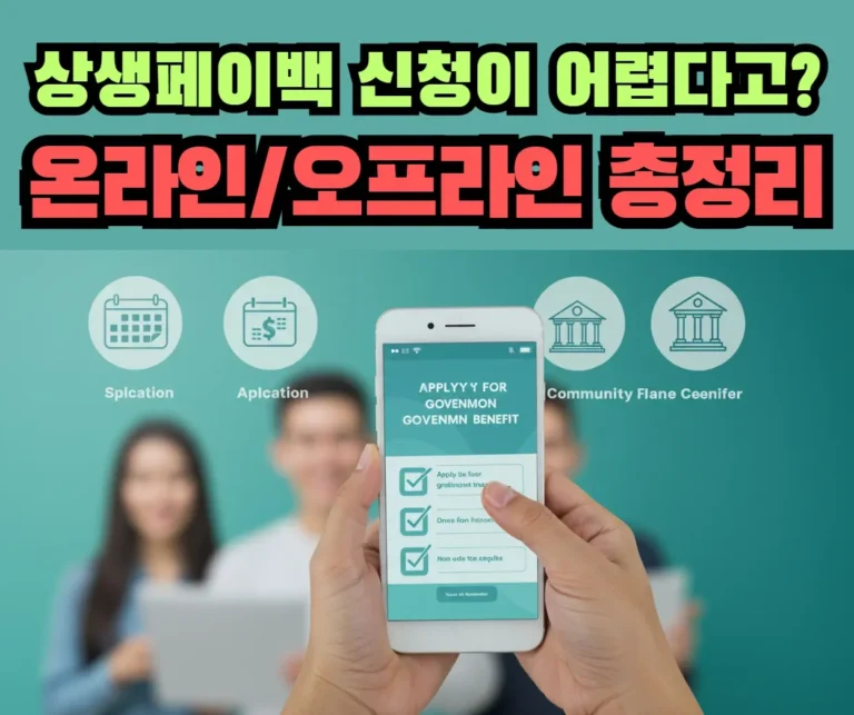 스마트폰으로 상생페이백을 신청하는 사람의 모습